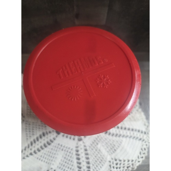 Vintage THERMOS King-Seeley  Plastic Red With Black Diamond Design USA - Picture 2 of 6